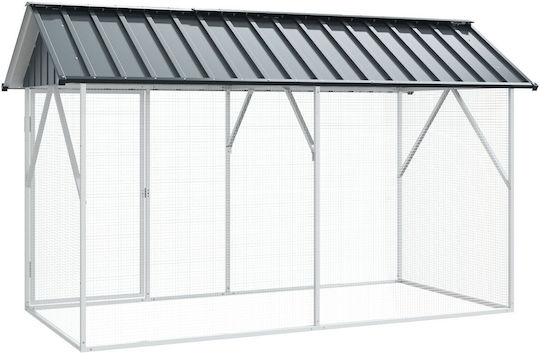 vidaXL Κλουβί Πτηνών 112x227x141εκ. Γκρι