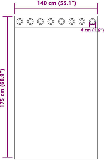 vidaXL vidaXL Vorhänge Fenster mit Grommets Grau 140x175cm