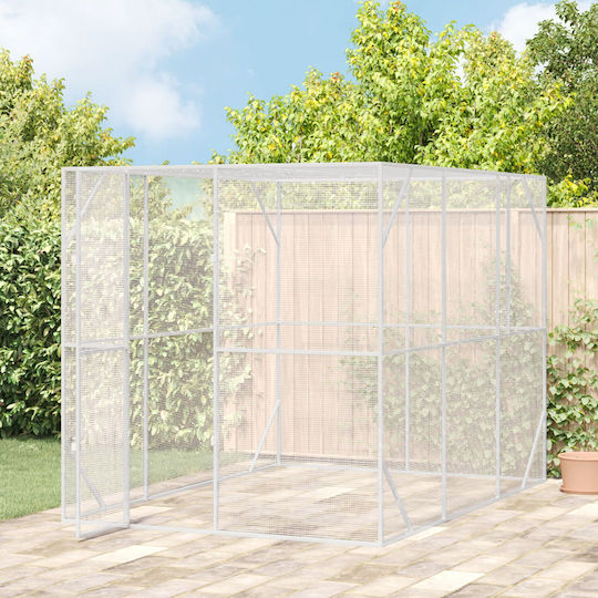 vidaXL Cușcă Păsări 302x206x214cm. Gri