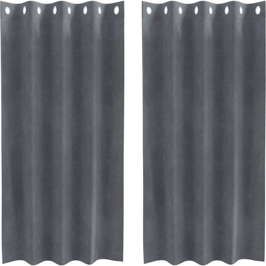 vidaXL vidaXL Vorhänge Fenster mit Grommets Grau 140x175cm