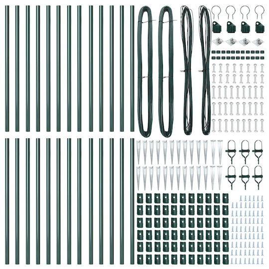 vidaXL Draht für Gartenzaun aus Stahl 32x32x60cm 26Stück Green