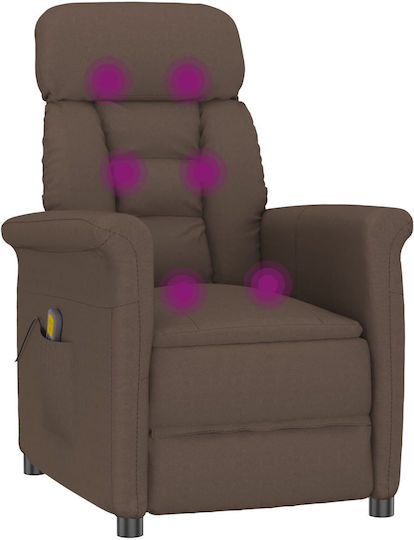 Πολυθρόνα Relax Massage με Υποπόδιο Καφέ 70.5x96.5x95cm