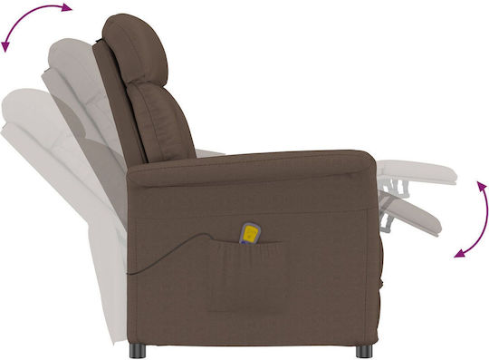 Πολυθρόνα Relax Massage με Υποπόδιο Καφέ 70.5x96.5x95cm