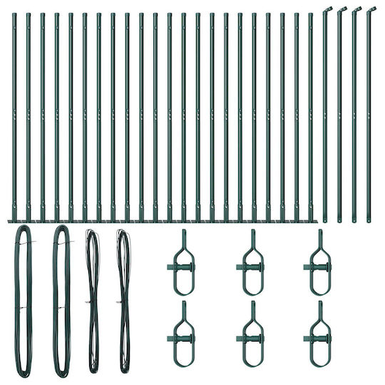 vidaXL Post-Unterstützung für Gartenzaun aus Kunststoff 3.2x3.2x78.5cm 52Stück Green