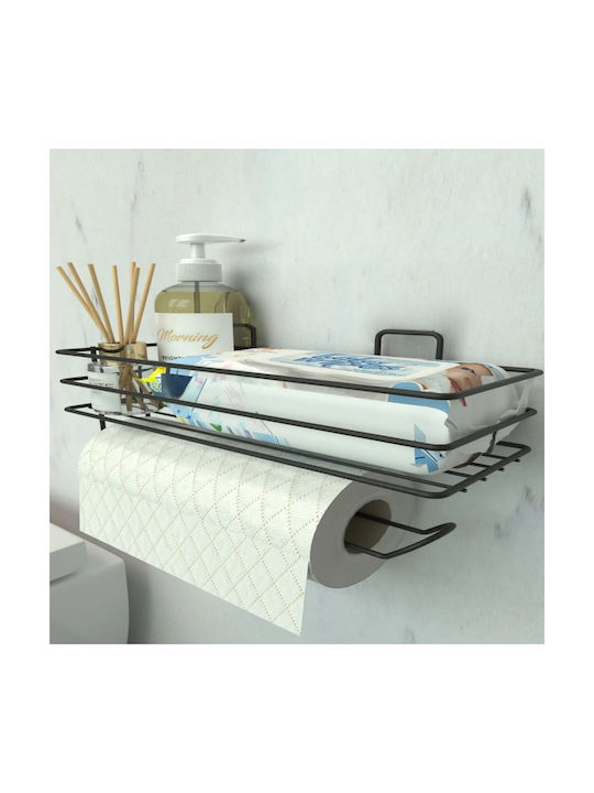 Femmit Wall-Mounted Metal Snap-On Kitchen Paper Holder & Space Organizer 14x10x30 Cm Matte Berry