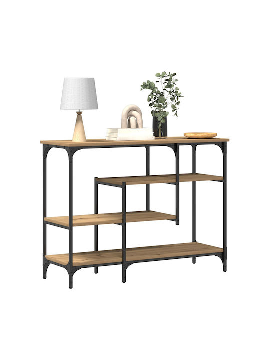 Console Table Wood & Metal Artisan Oak L100xW35xH75cm