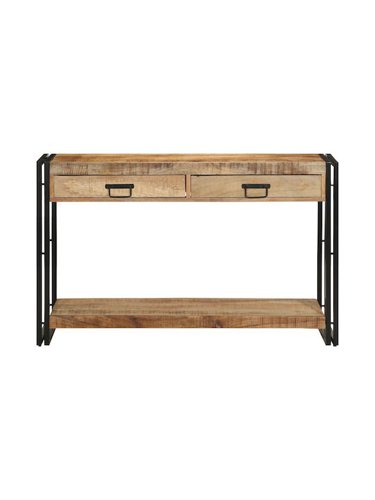 Console Table of Solid Wood & Metal Mango L120xW33xH75cm