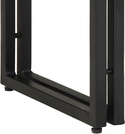 Console Table of Solid Wood & Metal Black L120xW33xH75cm