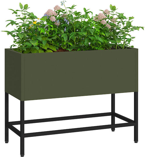 vidaXL Auto-udare Ghiveci Metal Verde 60x26x45cm.