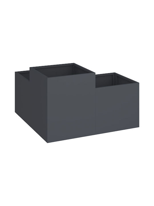 vidaXL Garden Pot Metallic Charcoal 80x80x48cm.