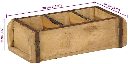 vidaXL Дърво Кутия за съхранение Кафяв 30x14x9см 4бр
