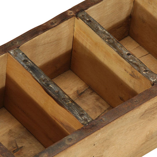 vidaXL Дърво Кутия за съхранение Кафяв 30x14x9см 4бр