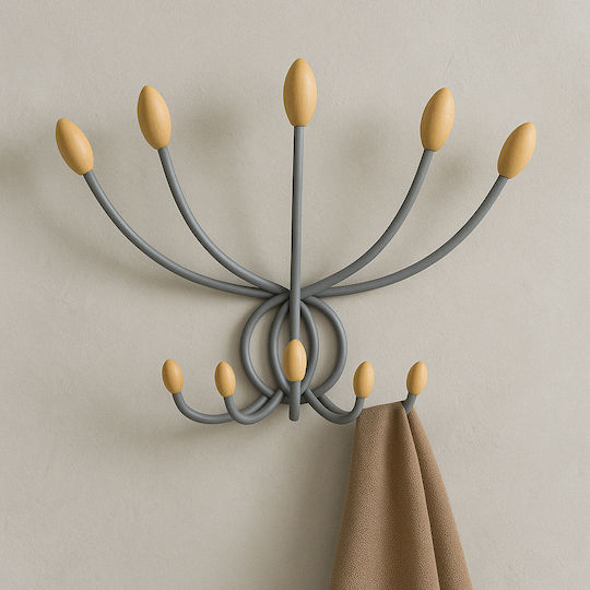 Metal Wall Hanger 10 Hooks 43x25x24cm Metal Wall Hanger 10 Hooks 43x25x24cm