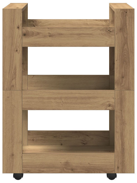 vidaXL Τρόλεϊ Κουζίνας Ξύλινο 3 Θέσεων Καφέ 60x45x80cm