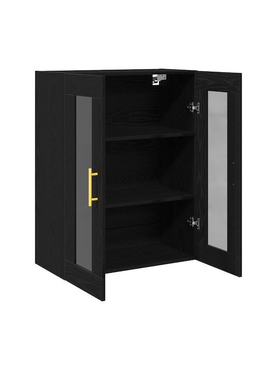 Висулка Витрина за хол от ПДЧ със Стъкло Black Oak 69.5x34x90см