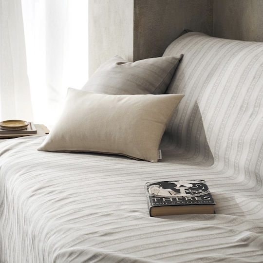 Gofis Home Laurel Ριχτάρι Πολυθρόνας Ζακάρ 180x180εκ. 731/14 Rock Grey 2007731114004