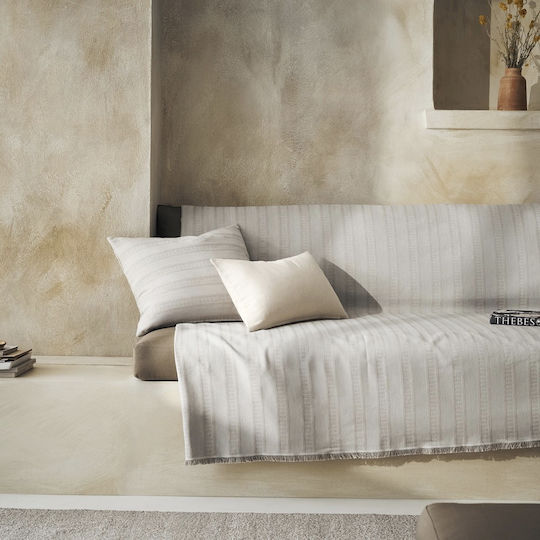 Gofis Home Laurel Ριχτάρι Πολυθρόνας Ζακάρ 180x180εκ. 731/14 Rock Grey 2007731114004