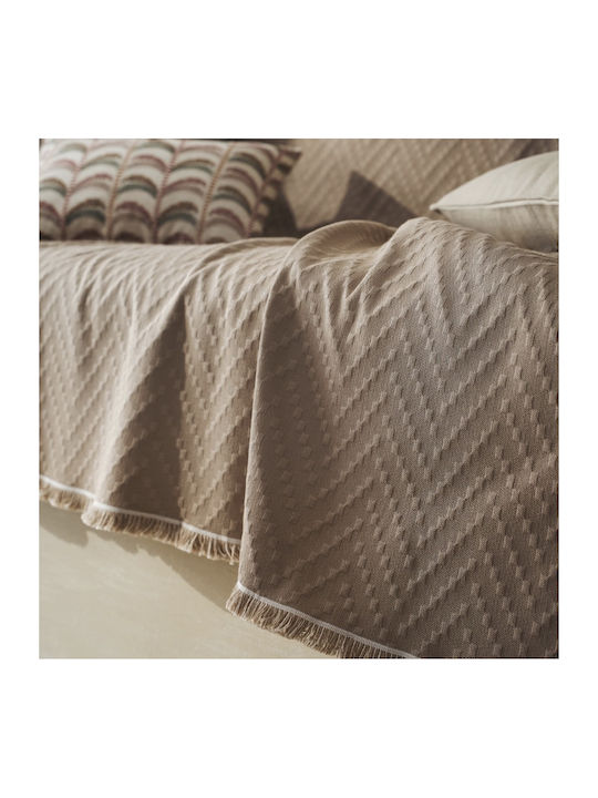 Gofis Home Throw For Four-Seater Sofa Jacquard 180x350cm 401/21 Hemp Beige 2007401421005