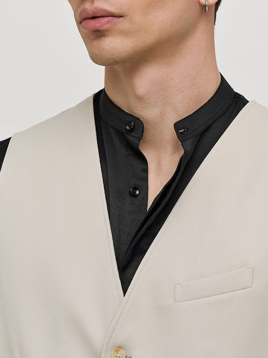Men's Vest Slim Fit Beige