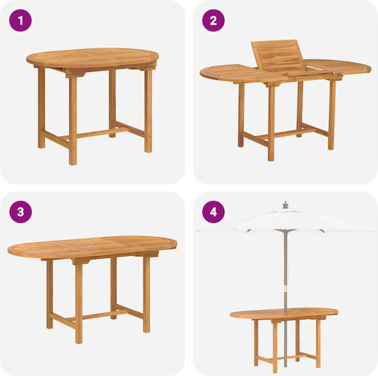 Set Sala De Mese Pentru Exterior 5 Piese Maro