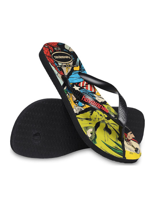 Top Marvel Classics Men's Flip Flops Black