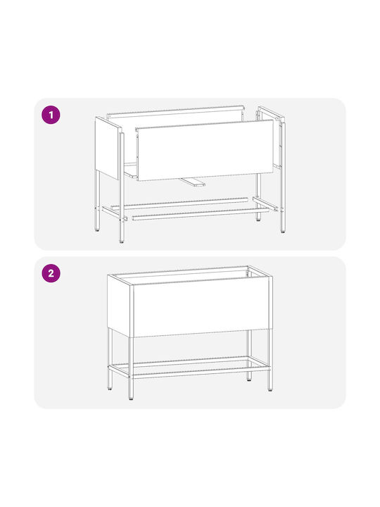 vidaXL Topf Metallisch 60x26x45cm.