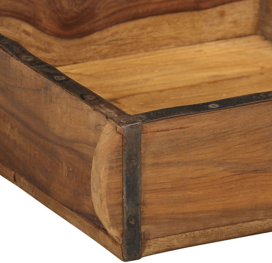 vidaXL Дърво Поднос за сервиране в Кафяв Цвят 31x29x10см 4019615 1бр