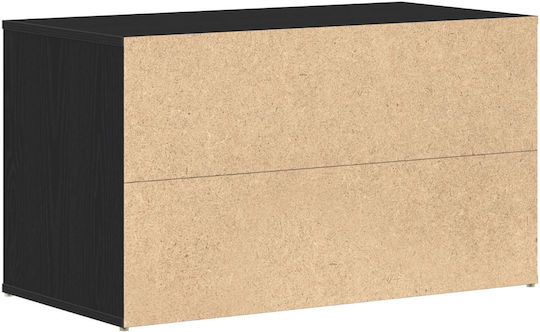 Eingangsmöbel mit Schuhschrank & Bank Black Oak 80x40x45cm