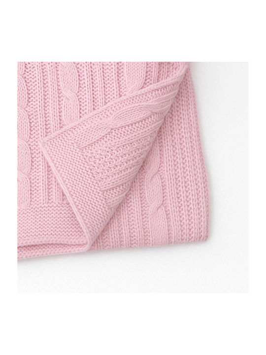 Evita Blanket Nursery Swaddling Blankets Bunny Knitted Pink with Animal 90x100cm