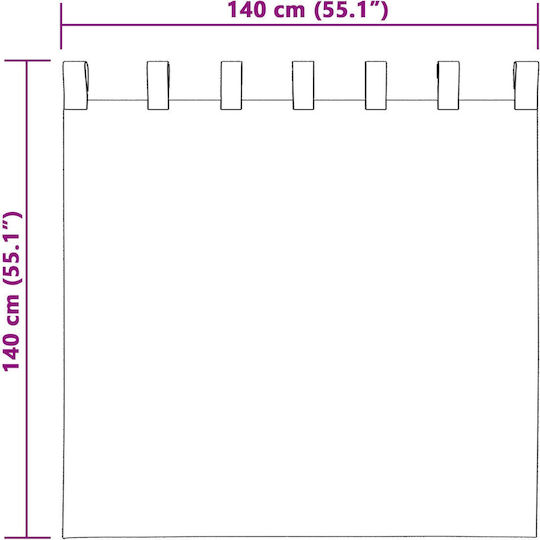 vidaXL Пердета и Завеси за Прозорец с Презрамки Черни 140x140см vidaXL Пердета и Завеси за Прозорец с Презрамки Черни 140x140см