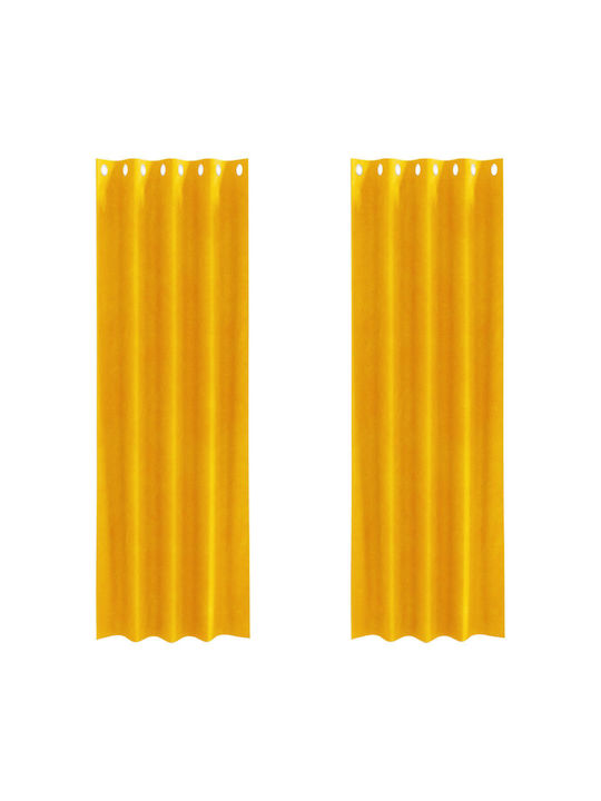vidaXL vidaXL Set Vorhänge Verdunkelung Fenster mit Grommet Gelbe 140x245cm
