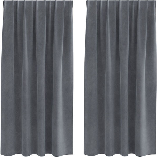 vidaXL vidaXL Vorhänge Fenster mit Bleistiftfalten Grau 140x175cm