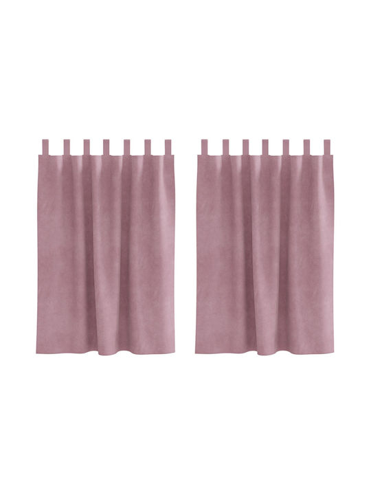 vidaXL Set of Pink Blackout Window Curtains with Tab Top 140x140cm