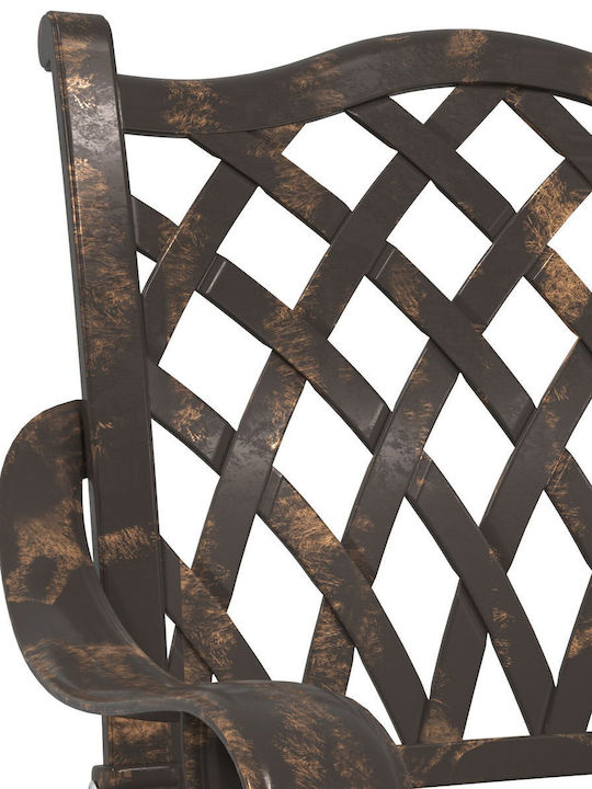 Dining Room Set for Small Outdoor Spaces 3 Pieces Bronze
