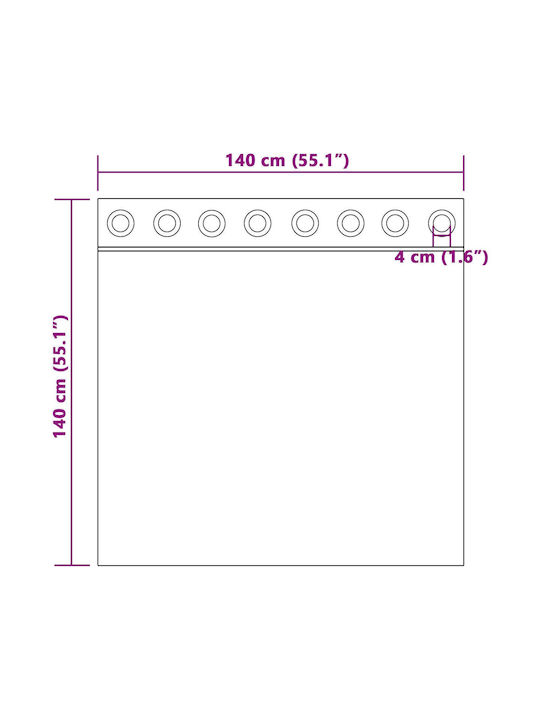 vidaXL Set Vorhänge Fenster mit Grommets Schwarz 140x140cm