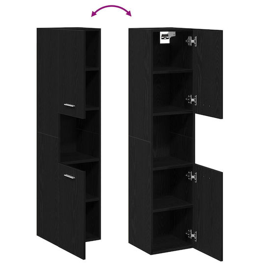 vidaXL Badezimmersäule Wandhängeschrank H30xB30xH130cm Eiche