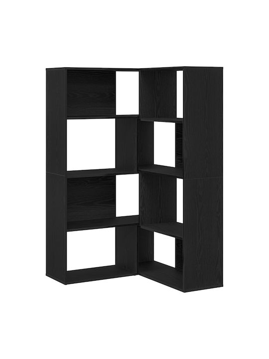 Corner Bookcase Black Oak 140x30x140cm