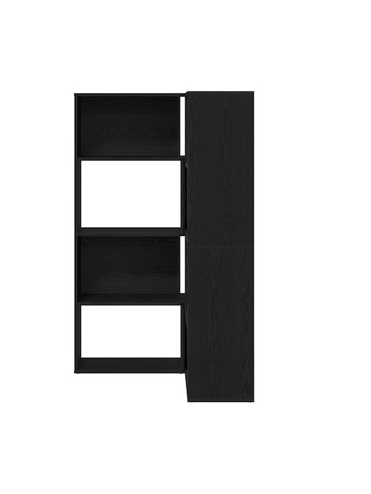 Corner Bookcase Black Oak 140x30x140cm