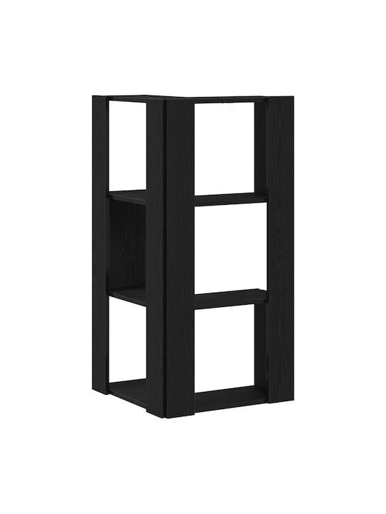 Corner Black Oak Bookcase 50x50x102 cm
