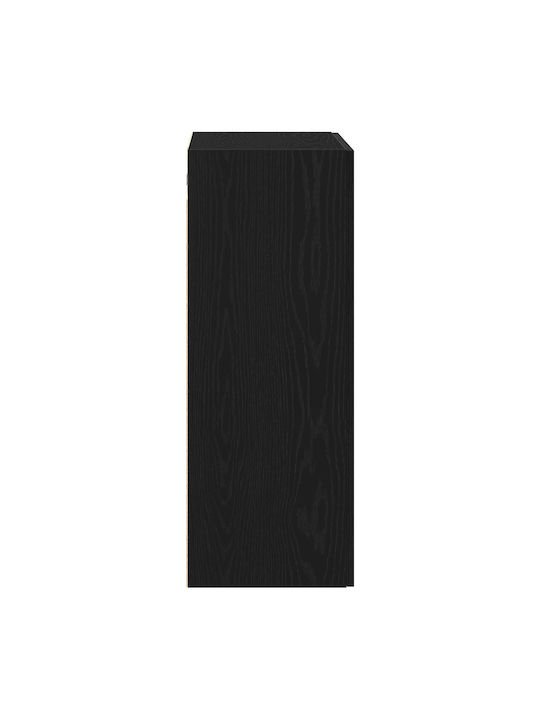 Wand Wohnzimmer Vitrine aus Massivholz Schwarz Eiche 69.5x34x90cm