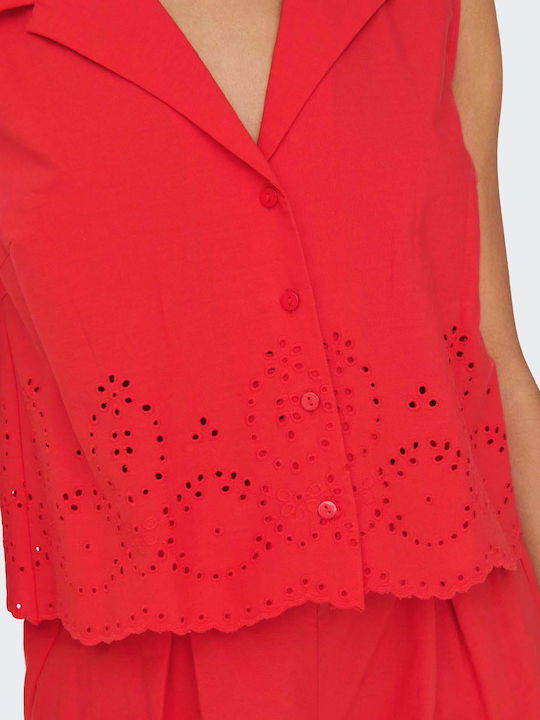 Sleeveless Women's Shirt High Risk Red