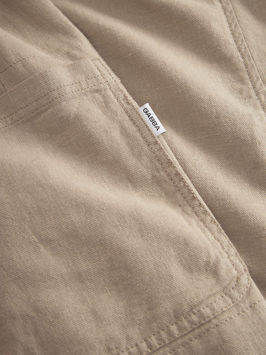 Дълъг Ръкав Лен Overshirt Пясъчен