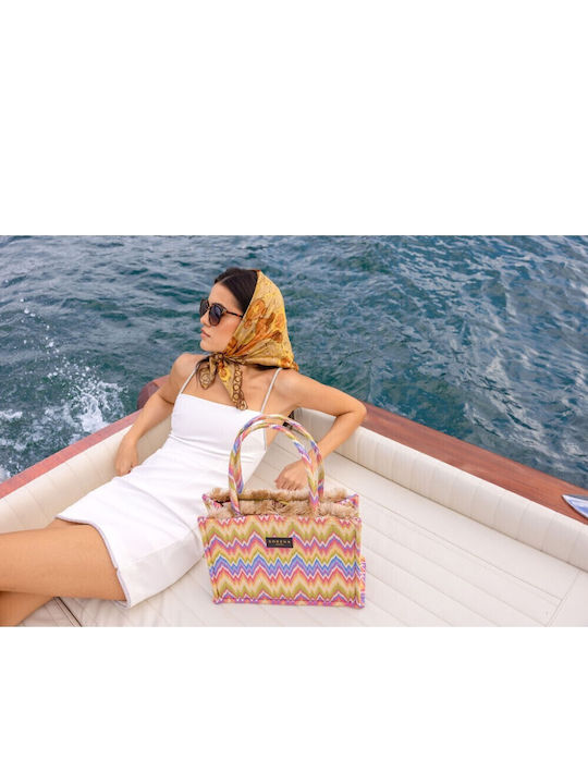 Sorena Handmade Cecilia Fabric Multicolour Beach Bag