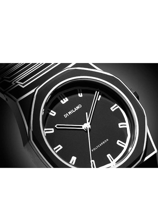 D1 Milano Polycarbon Ρολόι Μπαταρίας με Καουτσούκ Λουράκι D1 Milano Polycarbon Ρολόι Μπαταρίας με Καουτσούκ Λουράκι