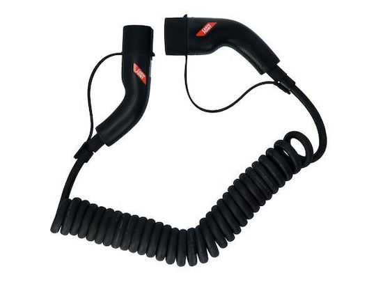 Carpoint Electric Vehicle Spiral Charging Cable Type2>2 32a 3ph 6 Meter 0290014