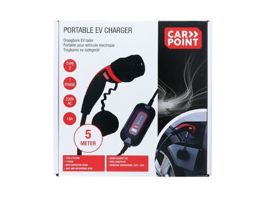 Carpoint 230v Portable Charger Type 2 Electric Vehicles 1 Phase 8-16a 0280001