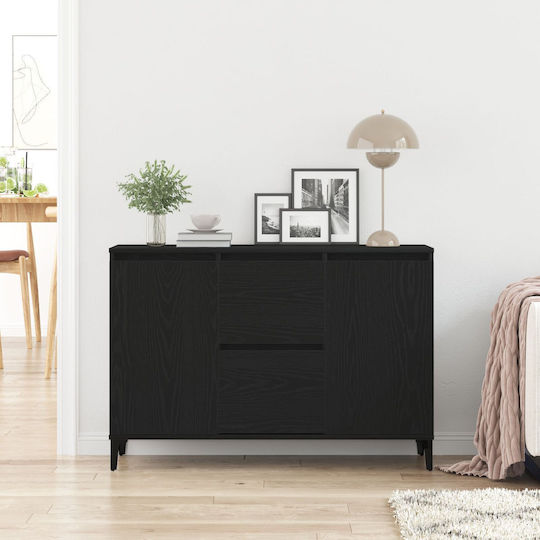 Μπουφές από Μασίφ Ξύλο Μαύρο Δρυς 104x35x70cm