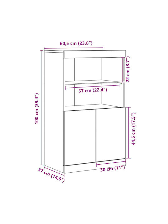 Bufet din Lemn Masiv Maro 60x37x100cm