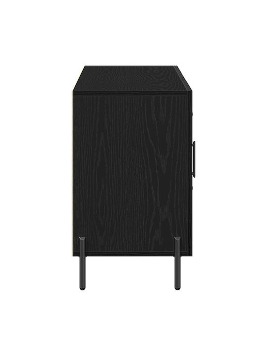 Bufet din Lemn Masiv Negru 100x36x60cm