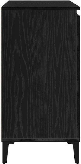 Μπουφές από Μασίφ Ξύλο Μαύρο Δρυς 104x35x70cm